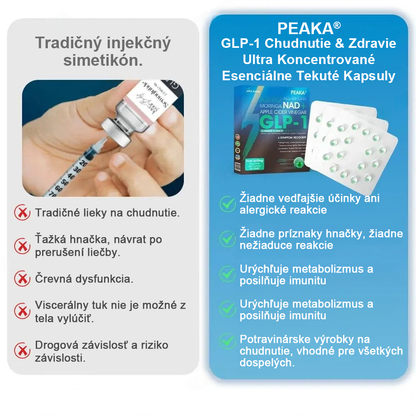 Oficiálny autorizovaný obchod PEAKA® GLP-1 Slimming & Health Ultra Concentrated Essence Liquid Pearls - NAD+ Moringa & ACV & Keto BHB (✅rýchly, dlhotrvajúci účinok, riešenie cukrovky, obezity a kardiovaskulárnych ochorení)