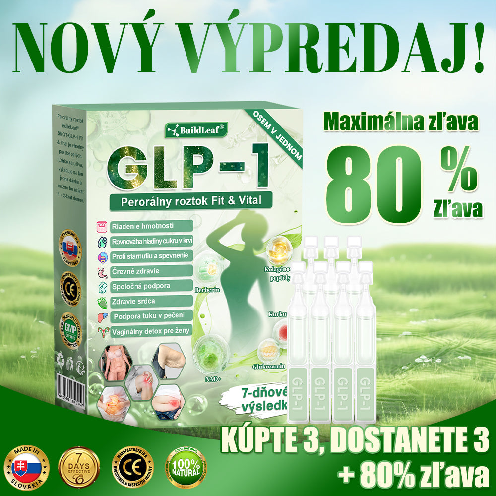 BuildLeaf® GLP-1 8-v-1 Fit & Vital Perorálny Roztok  (Len raz denne, viditeľné zmeny už za 7 dní) Pre obezitu, kardiovaskulárne ochorenia, cukrovku, spánkové apnoe, zdravie čriev, problémy s kĺbmi a ďalšie