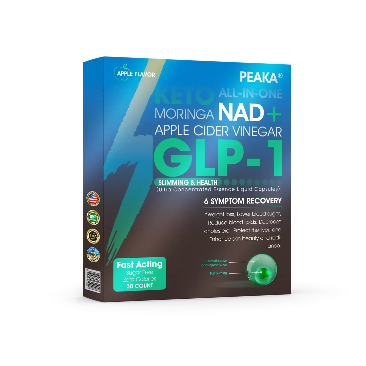 Oficiálny autorizovaný obchod PEAKA® GLP-1 Slimming & Health – ultra koncentrované tekuté perly s NAD+, moringou, jablčným octom a Keto BHB