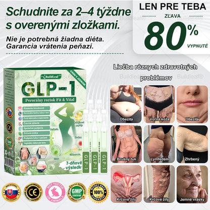 BuildLeaf® GLP-1 8-v-1 Fit & Vital Perorálny Roztok  (Len raz denne, viditeľné zmeny už za 7 dní) Pre obezitu, kardiovaskulárne ochorenia, cukrovku, spánkové apnoe, zdravie čriev, problémy s kĺbmi a ďalšie