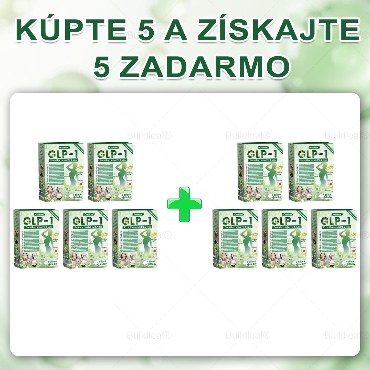 BuildLeaf® GLP-1 8-v-1 Fit & Vital Perorálny Roztok  (Len raz denne, viditeľné zmeny už za 7 dní) Pre obezitu, kardiovaskulárne ochorenia, cukrovku, spánkové apnoe, zdravie čriev, problémy s kĺbmi a ďalšie