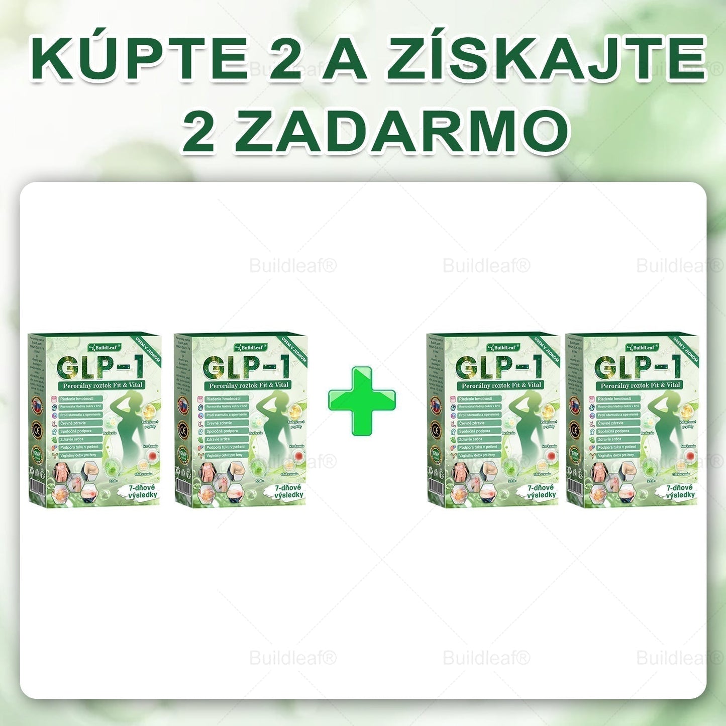 BuildLeaf® GLP-1 8-v-1 Fit & Vital Perorálny Roztok  (Len raz denne, viditeľné zmeny už za 7 dní) Pre obezitu, kardiovaskulárne ochorenia, cukrovku, spánkové apnoe, zdravie čriev, problémy s kĺbmi a ďalšie